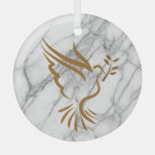 Gold Dove Keramik Ornament Aus Glas (Vorderseite)