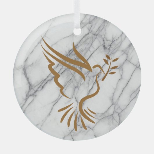 Gold Dove Keramik Ornament Aus Glas (Vorderseite)