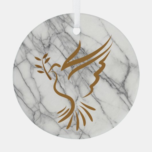 Gold Dove Keramik Ornament Aus Glas (Rückseite)