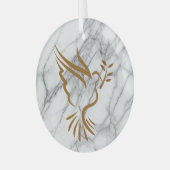 Gold Dove Keramik Ornament Aus Glas (Vorderseite links)