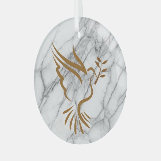 Gold Dove Keramik Ornament Aus Glas (Vorderseite links)
