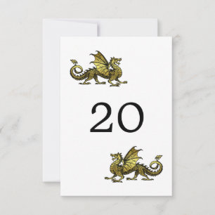 Gold-Drache Hochzeit Tischkarte Einladung