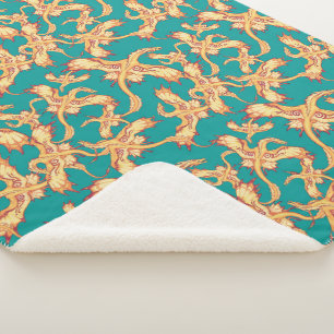 Gold-Drache-Sherpa-Decke Sherpadecke