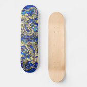 Gold Dragon Blue Satin Lush Skateboard (Vorderseite)