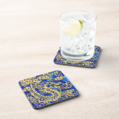Gold Dragon Blue Satin Lush Untersetzer (Rechte Seite)