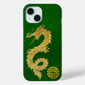 Gold Dragon Chinesisches Wohlstandssymbol Case-Mate iPhone Hülle (Rückseite)