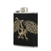 Gold Dragon Fantasy Goth Flask Flachmann (Links)