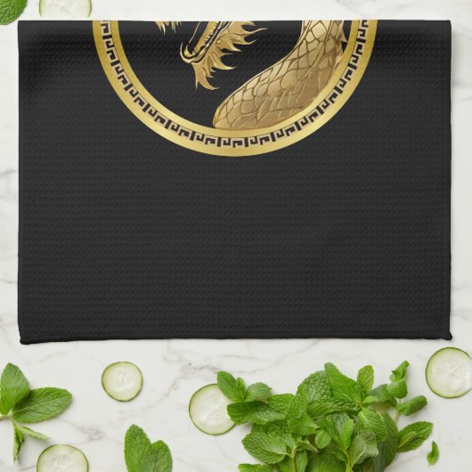 Gold Dragon- Geschirrtuch (Gefaltet)