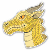 Gold Dragon Head in Profil Aufkleber (Vorderseite)