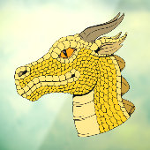 Gold Dragon Head in Profil Fensteraufkleber (Blatt 3)