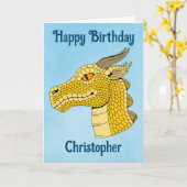 Gold Dragon Head in Profil Karte (Gelbe Blume)