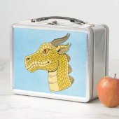 Gold Dragon Head in Profil Metall Brotdose (Beispiel)