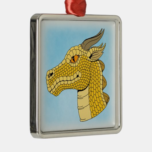 Gold Dragon Head in Profil Ornament Aus Metall (Rechts)