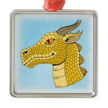 Gold Dragon Head in Profil