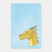 Gold Dragon Head in Profil Post-it Klebezettel (Vorderseite)