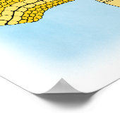 Gold Dragon Head in Profil Poster (Ecke)