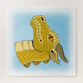 Gold Dragon Head in Profil Puzzle (Horizontal)
