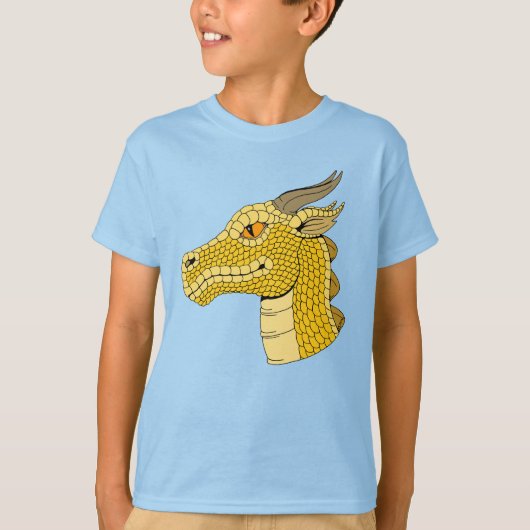Gold Dragon Head in Profil T-Shirt (Vorderseite)