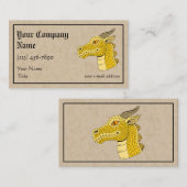 Gold Dragon Head in Profile Visitenkarte (Vorne/Hinten)