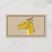Gold Dragon Head in Profile Visitenkarte (Rückseite)