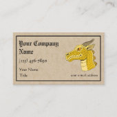 Gold Dragon Head in Profile Visitenkarte (Vorderseite)