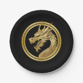 Gold Dragon Pappteller (Vorderseite)