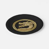 Gold Dragon Pappteller (Schrägansicht)