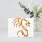 Gold Dragon Postkarte (Stehend Vorderseite)