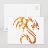 Gold Dragon Postkarte (Vorne/Hinten)