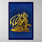 Gold Dragon Print Poster (Vorne)
