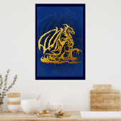 Gold Dragon Print Poster (Küche)
