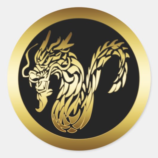 GOLD DRAGON RUNDER AUFKLEBER (Vorderseite)