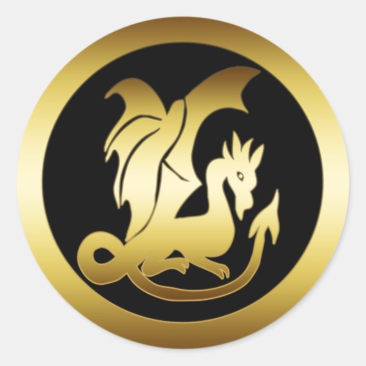 GOLD DRAGON RUNDER AUFKLEBER (Vorderseite)
