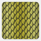 Gold Dragon Scales Quadratischer Aufkleber (Vorderseite)