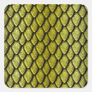 Gold Dragon Scales Quadratischer Aufkleber
