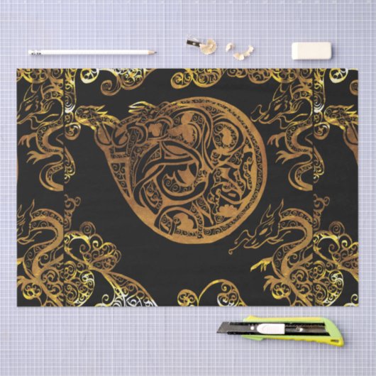 Gold Dragon Seidenpapier (Handwerk)