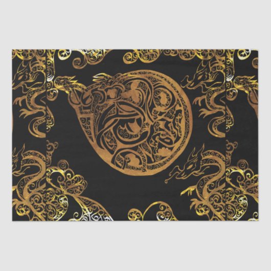 Gold Dragon Seidenpapier (Vorderseite)