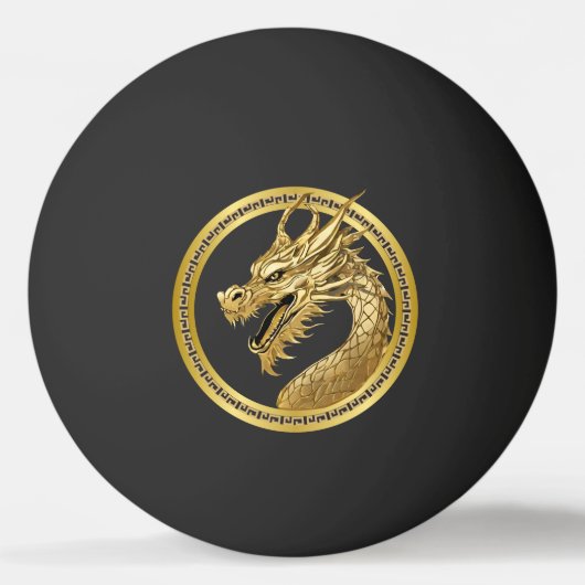 Gold Dragon- Tischtennisball (Vorderseite)