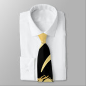 Gold Dragon und Black Neck Tie Krawatte (Gebunden)
