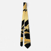 Gold Dragon und Black Neck Tie Krawatte (Rückseite)