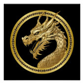 Gold Dragon Wall Art- Poster (Vorderseite)