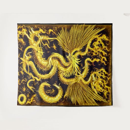 Gold Dragon Wandteppich (Vorderseite (Horizontal))