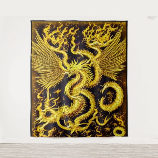 Gold Dragon Wandteppich (Vorderseite)