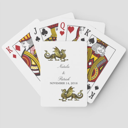 Gold Dragon Wedding Cards Spielkarten (Rückseite)