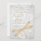 Gold Dragonfly Brautparty Einladung (Vorderseite)