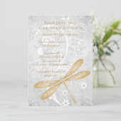 Gold Dragonfly Brautparty Einladung (Stehend Vorderseite)