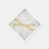 Gold Dragonfly Brautparty Napkin Serviette (Ecke)