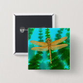 Gold Dragonfly-Button Button (Vorne & Hinten)