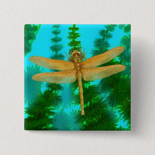 Gold Dragonfly-Button Button (Vorderseite)