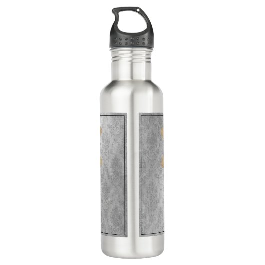 Gold Dragonfly Damask Edelstahlflasche (Rückseite)